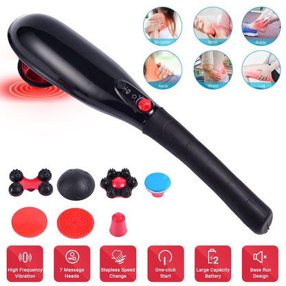 Blue idea Rechargeable Cordless Massager with different heads | Deep Massager for