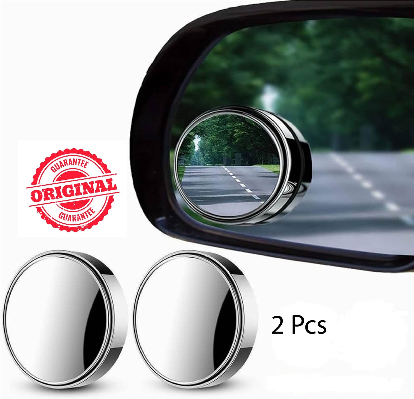 2pcs Round Blind Spot Mirrors Wide-Angle Lens for Enhanced Rear and