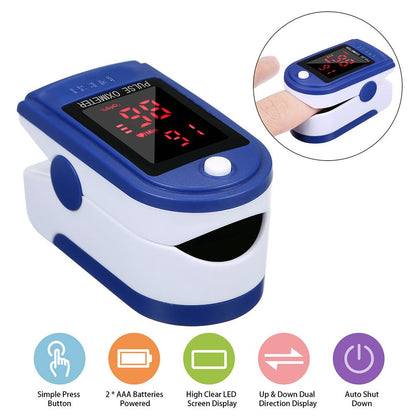 Fingertip Pulse Oximeter Blood Oxygen Saturation Detector Pulse Rate Monitor Portable Oximeter