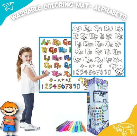 Washable Coloring Mat - English Alphabets,Washable drawing mat