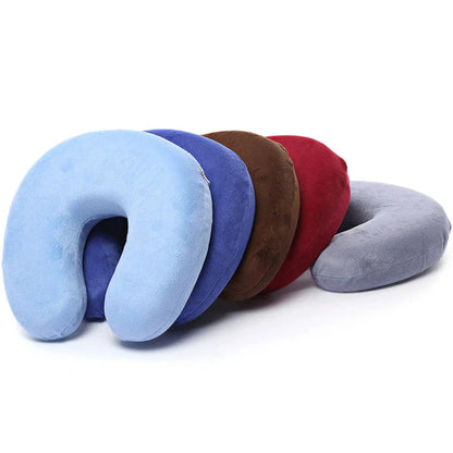 U Shaped Travel Neck Pillow Extremely Soft and Comfortable (Random Color)