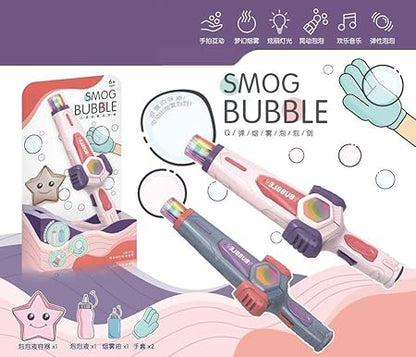 Amusing Toy Elastic Smog Bubble Machine with Bubble Water Bubble Wand Heart