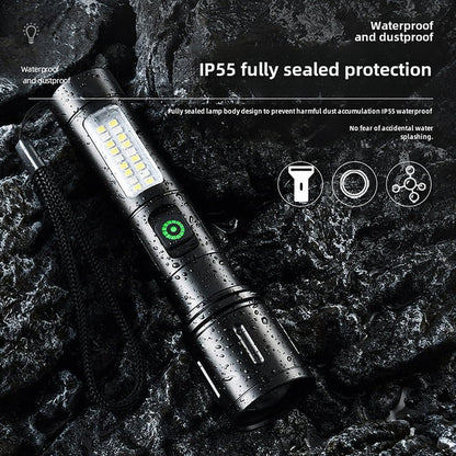 Rechargeable White Laser Super Battery Aluminum LED Flashlight, Body Tactical,Long Battery