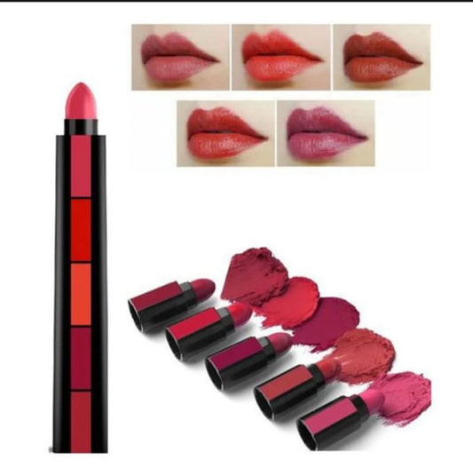 5 In 1 Huda Beauty Lipstick Nude Shades Matte lipsticks Waterproof |