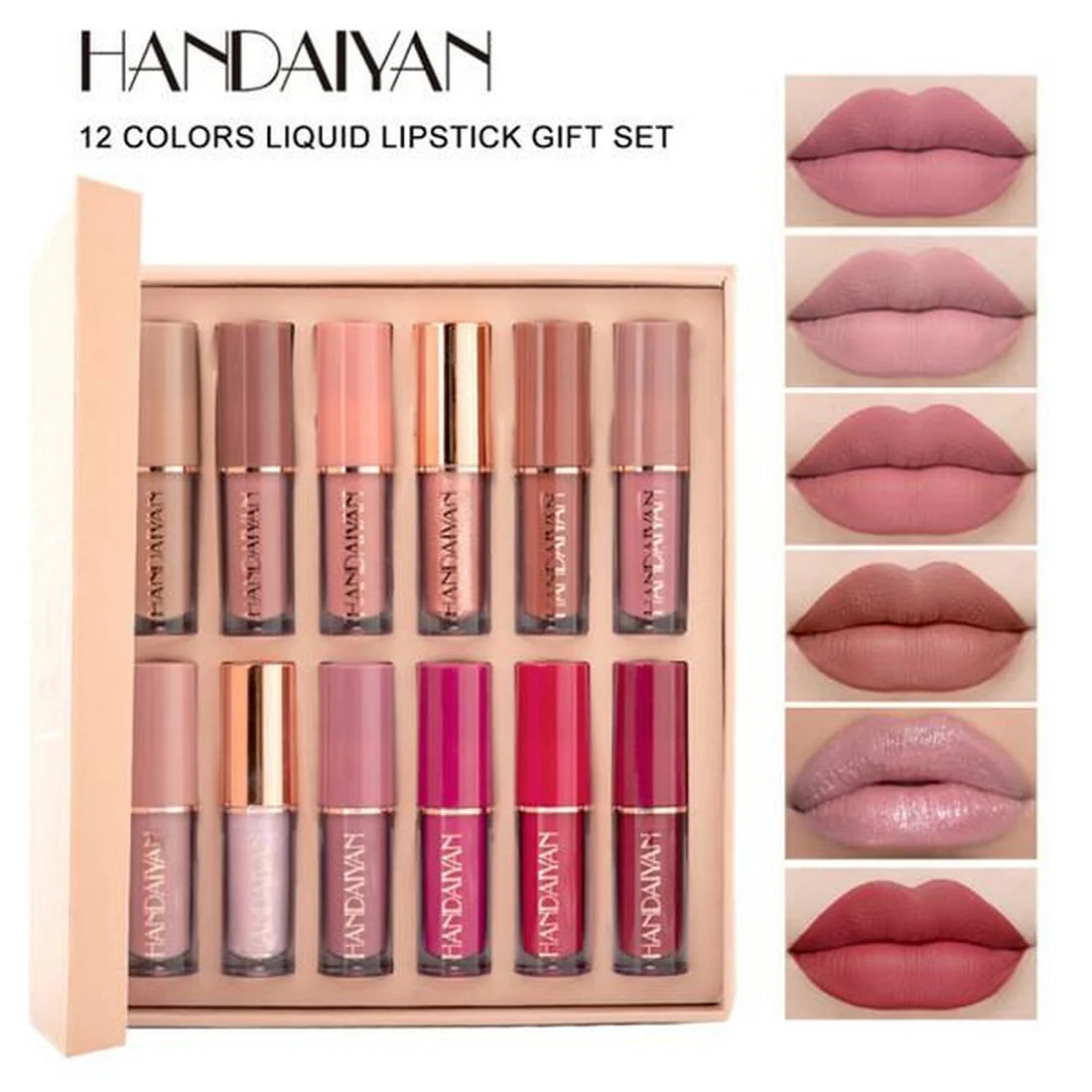 12 Colors HANDAIYAN Matte Liquid Lipstick Set