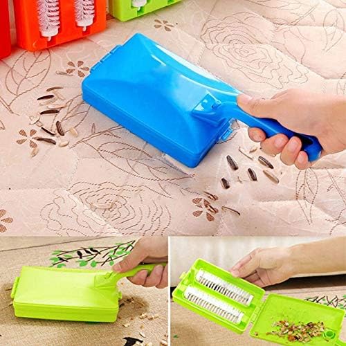 Handheld Carpet Table Crumb Sweeper Plastic Dual Brush Cleaner Collector Roller (random