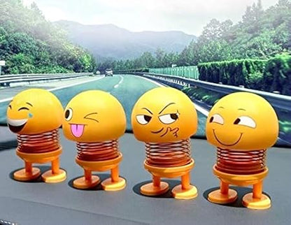 6 Pcs Cute Emoji Bobble Head Dolls Dancing Toys for home and