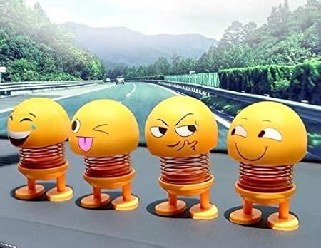 6 Pcs Cute Emoji Bobble Head Dolls Dancing Toys for home and