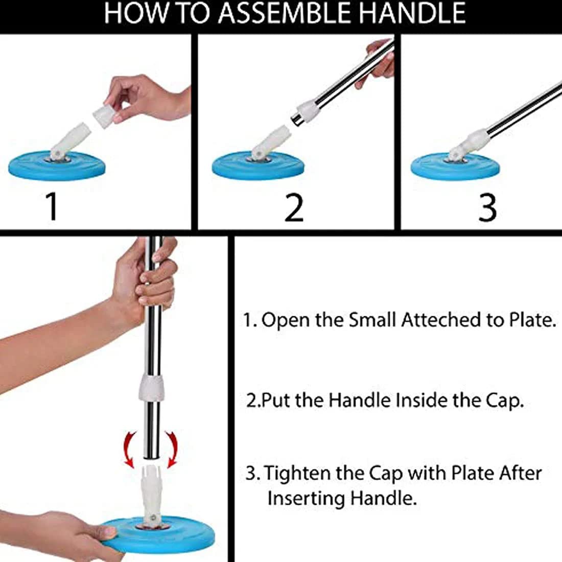 360 Degree Rotating Spin Mop - Original Replacement Parts for Home, Kitchen