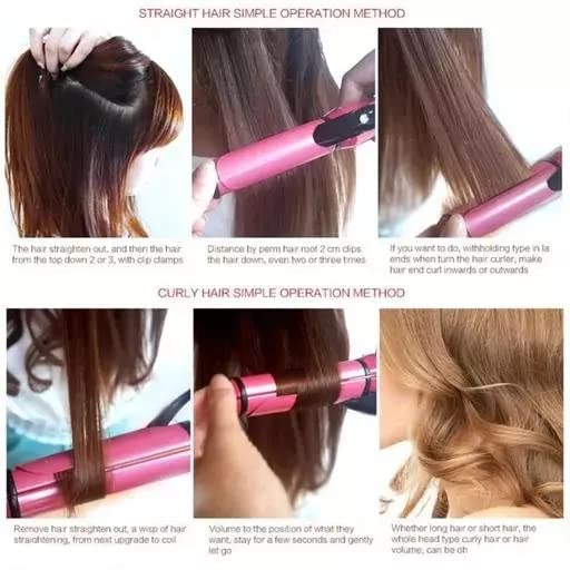 Hair Straightener| 2 in 1...Hair straightener and curler.
