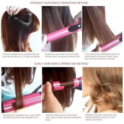 Hair Straightener| 2 in 1...Hair straightener and curler.