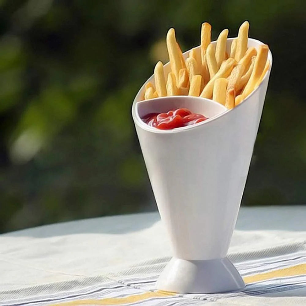 French Fries Cup potato Fries Holder with ketchup Holder for Sauce (Random