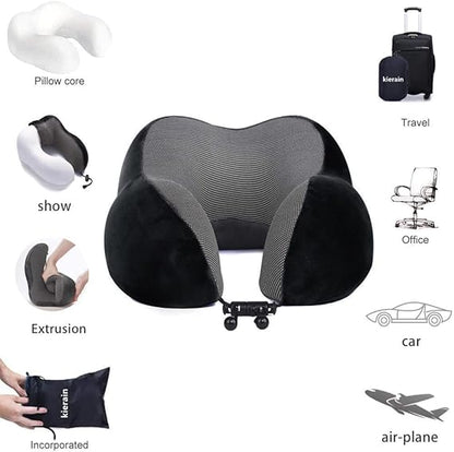 U Shaped Travel Pillow Memory Foam Neck And Head Support (random color)