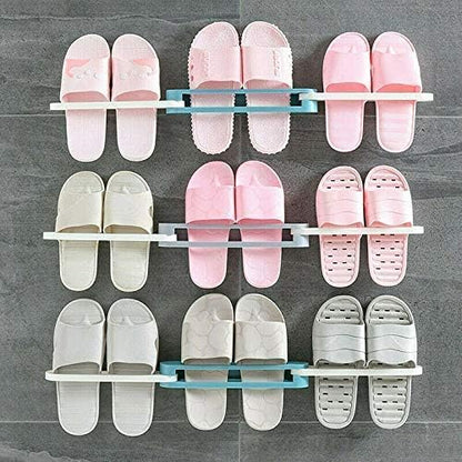 3 In 1 Shoes Rack Wall Mounted Folding Slippers Shoes Bathroom Towel