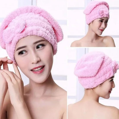 Hair Drying Towels, Ultra Absorbent Hair Drying Cap Towel for Women Adults