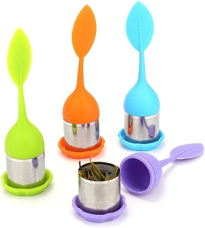 Tea Infuser, 2 in 1 Silicone Tea Infuser, Stainless Steel Silicone Tea