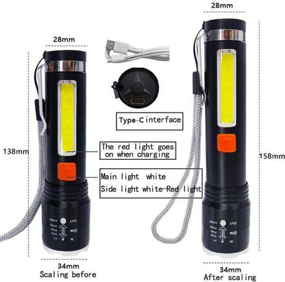 P50 super light rechargeable flashlight - Super bright Led Light - zoomable