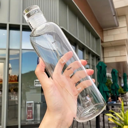 Transparent,lightweight Sports Water Bottle Portable Leak-proof Fitness Gym Water Time Scale, Sealed,