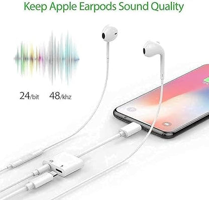 Apple iPhone Connector Lightning to 3.5mm Earphone Jack &amp; Mobile Charging Jack