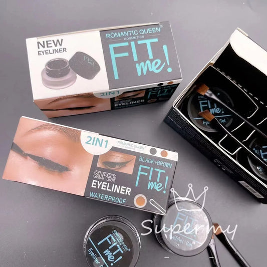 New Fit me 2color Waterproof Eyebrow Gel Eyeliner gel with 2pcs Brush