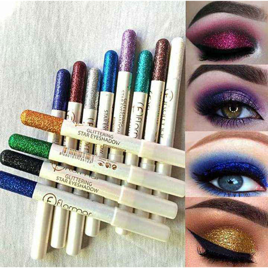 Pack of 12 Flormar Glitter multipurpose pencils Glitter Eyeliner Pencils - Metallic