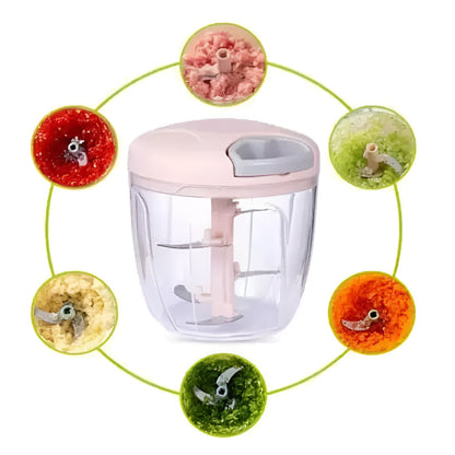 5 Blades Manual Vegetable Chopper Cutter Hand Pull Food Chopper (random color)