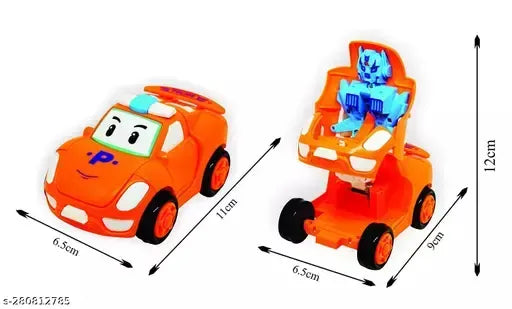 1 Pc - Pull Back Robot Car Toy - Push &amp; Go