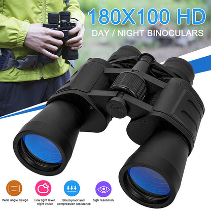 100x180 High Power Auto Focus Binoculars BAK4 Hunting Monoculars Night Vision (Random