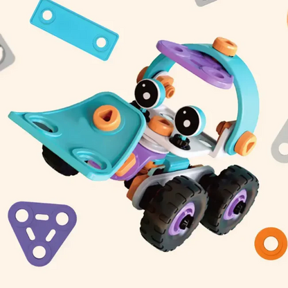 DIY Soft Rubber Building Puzzle Truck Toy Set for Kids Creative