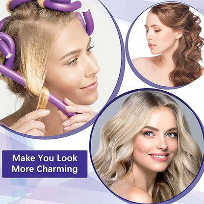 Pack of 10 Hair Rollers Papilotten Hair Rollers, Curls Without Heat Foam