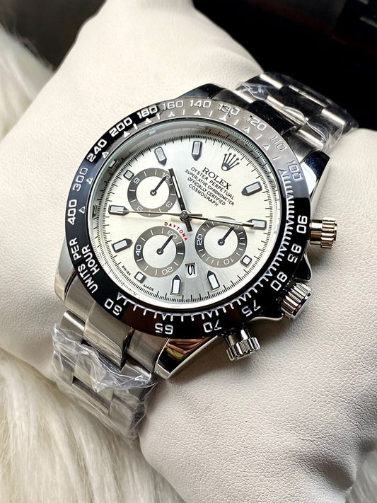 Rolex Daytona Rotating Bezel Quartz Machine | Quartz Chronograph Movement Silver Stainless