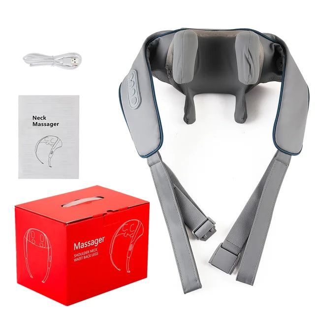 Electric Neck and Shoulder Massager Wireless Kneading Neck and Back Massage Pillow