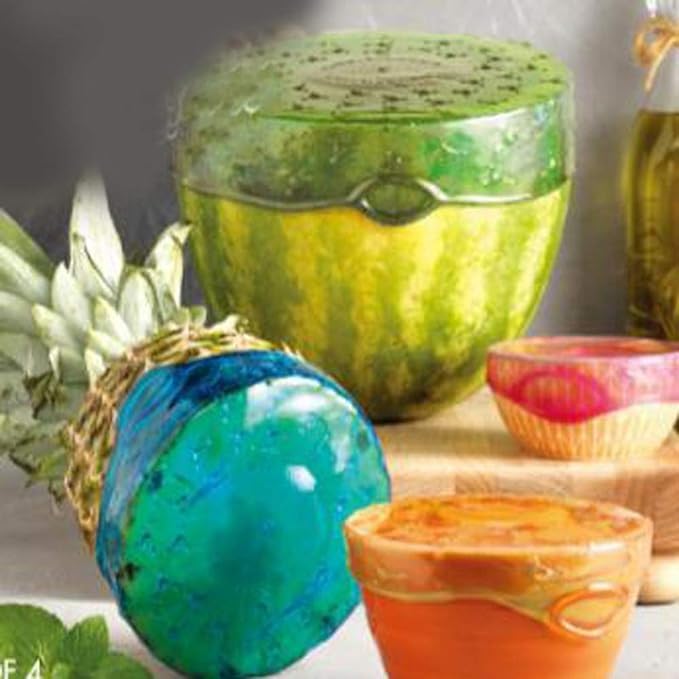Food Covers Set of 4 Silicone Fresh Keeping Wrap Food