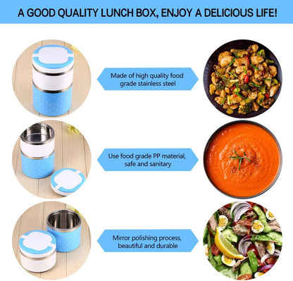 Lunch Box 2 Layer For Kids and Adults (random color)