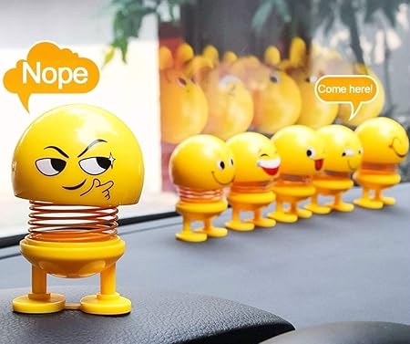 6 Pcs Cute Emoji Bobble Head Dolls Dancing Toys for home and
