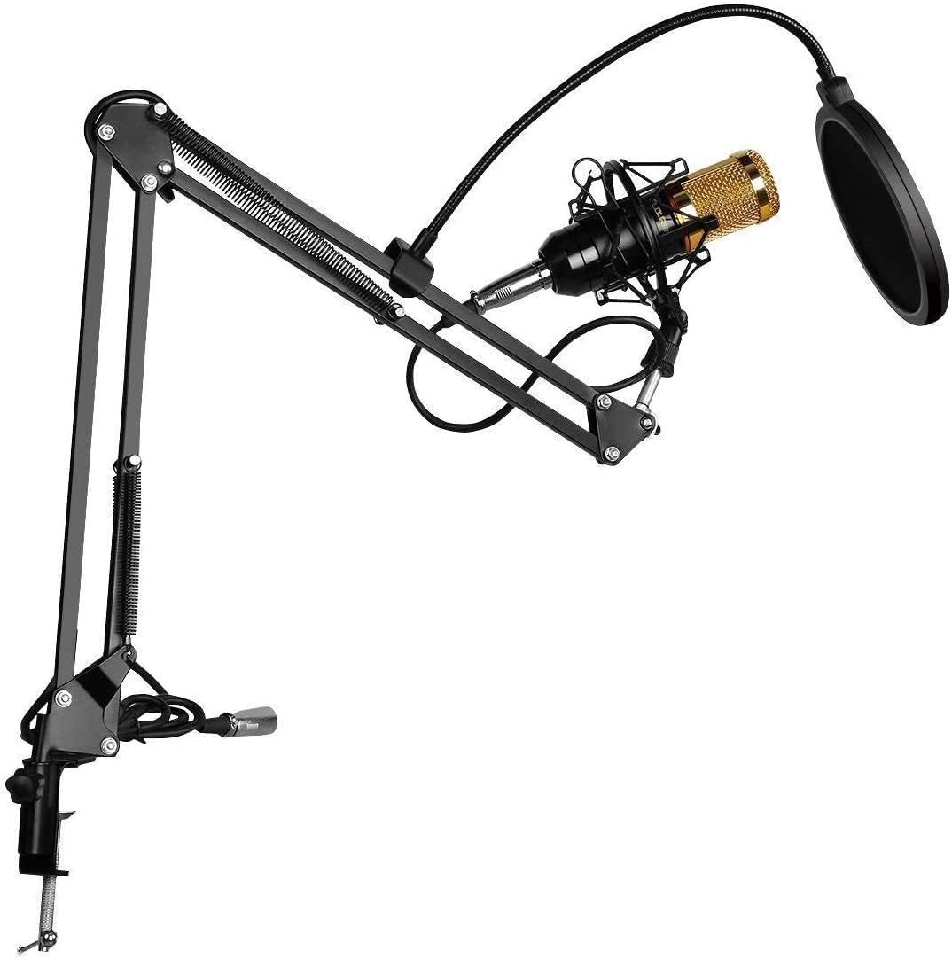 Professional Condenser Microphone - Podcast Mic Set Condenser Microphone With Rechargeable Auxiliary