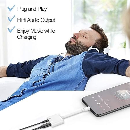 Apple iPhone Connector Lightning to 3.5mm Earphone Jack &amp; Mobile Charging Jack