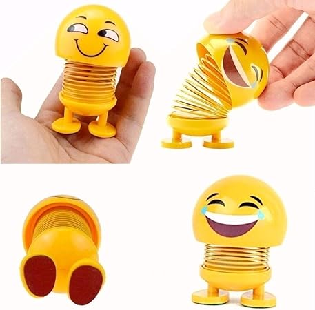 6 Pcs Cute Emoji Bobble Head Dolls Dancing Toys for home and