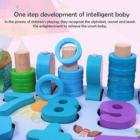 Wooden Puzzle Sorting Learning Board Toys | ABC, Numbers, Shapes, Abacus, Fish