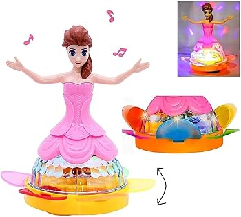 Princess Dancing Doll Toy with 3D Lights, Music &amp; Rotating Movement