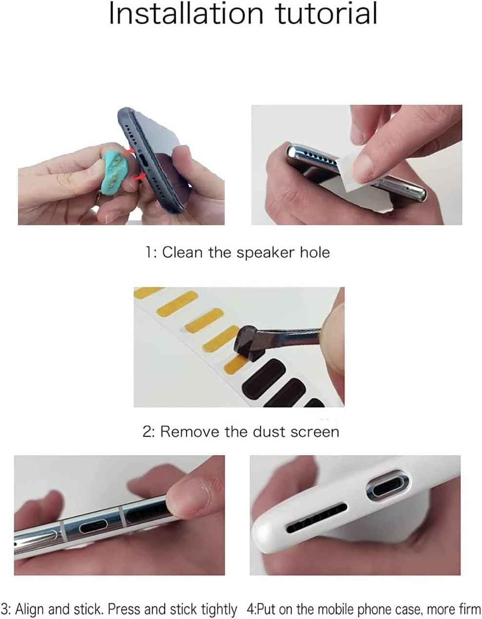 10 PCs (One Strip) Protect Mobile Phone Dustproof Net Stickers Speaker