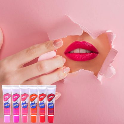 Pack Of 6 High Pigmented Lip Gloss Lipstick Tattoo Peel Off Durable