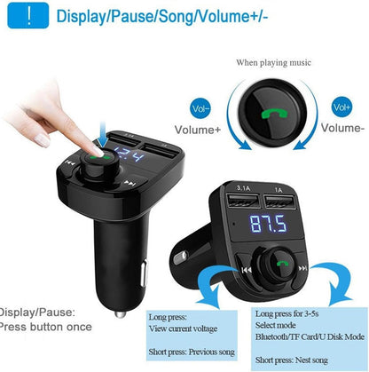 X8 - Multifunctional Car Mp3 Player | Car Wireless FM Transmitter |