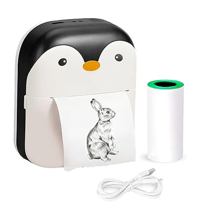 The Adorable Penguin Design Rechargeable Portable Mini Printer (random color)