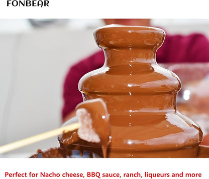 CHOCOLATE FOUNTAIN 3-TIER MINI CHOCOLATE Tower Three Layer MELTING Fondue Pot