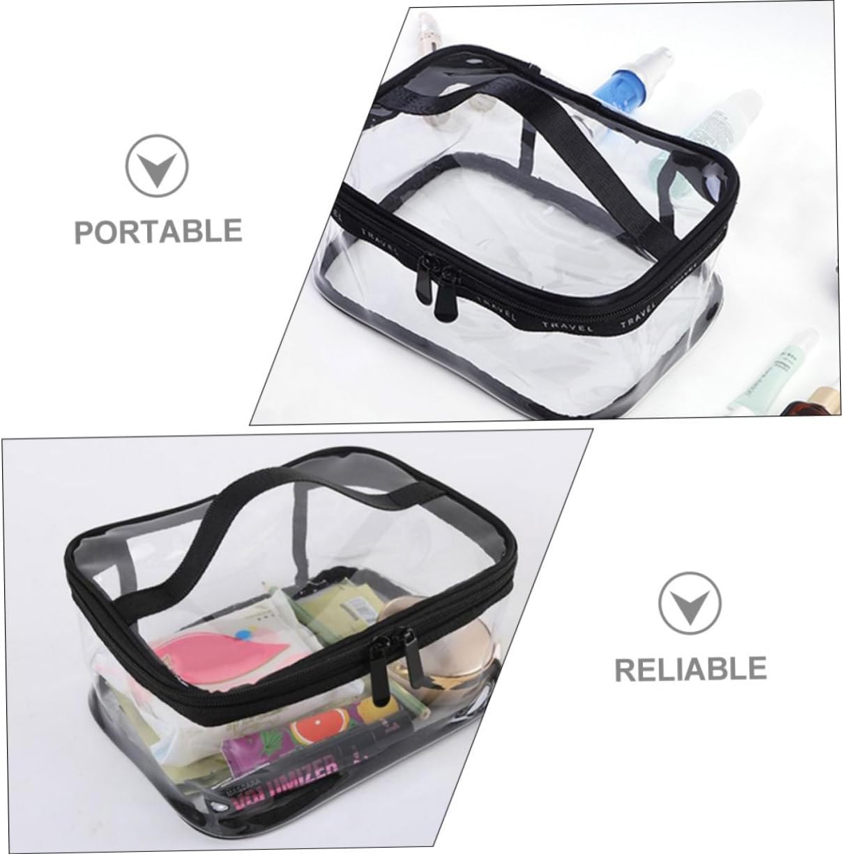 Clear Travel Makeup Bag Waterproof, Portable, and Stylish Organizer for Cosmetics
