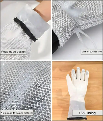 Multipurpose Wire Dishwashing Gloves | Dishwashing Rags for Wet and Dry, Steel