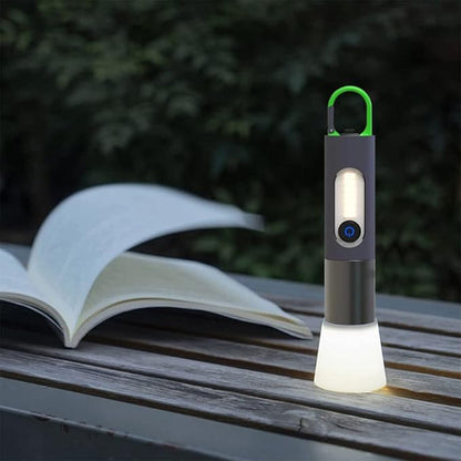 Zoomable Led Rechargeable Flashlight Outdoor Torch Light With Lamp Shade