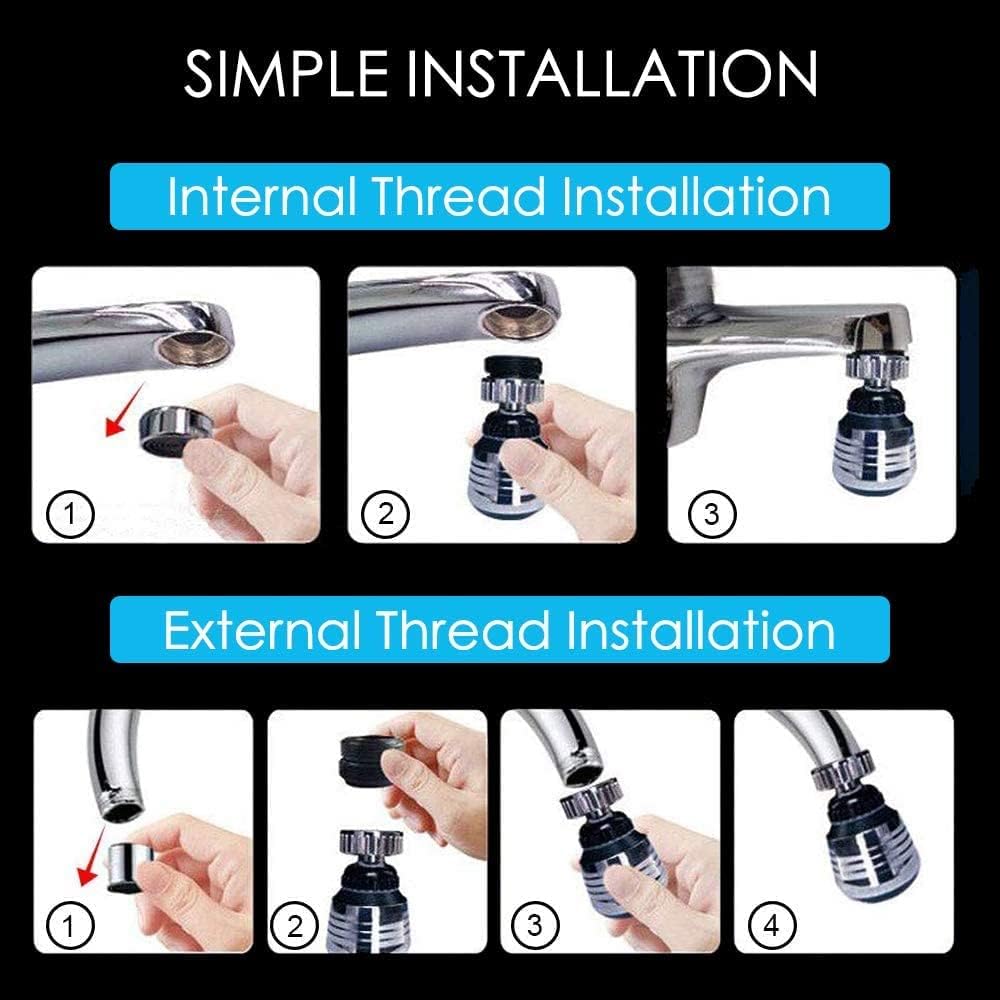Multifunctional 360° water Faucet Kitchen Sink Faucet Sprayer Water Saving Aerator
