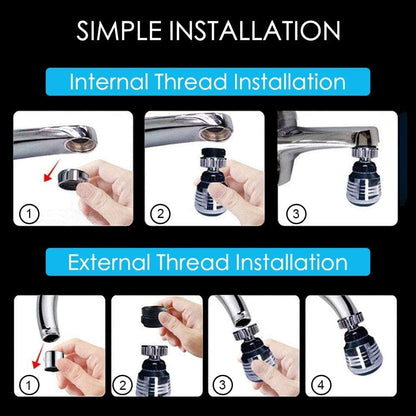 Multifunctional 360° water Faucet Kitchen Sink Faucet Sprayer Water Saving Aerator